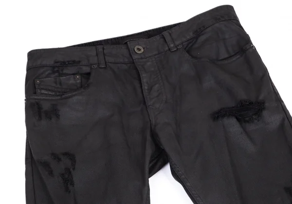 ディーゼル ブラックゴールドDIESEL BLACK GOLD クラッシュコーティングスキニーパンツ 黒31 K-101106_002