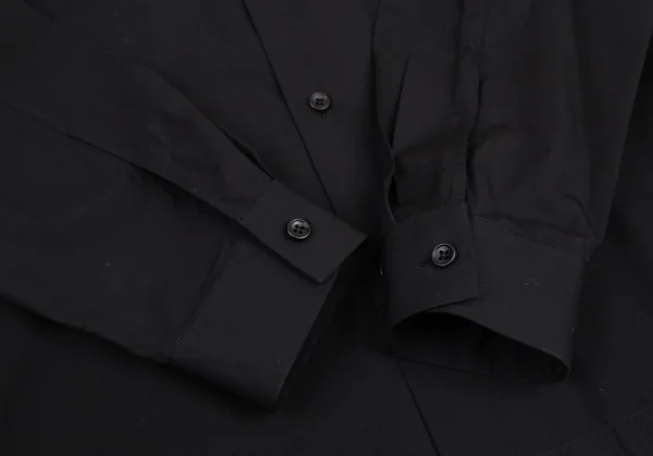 バレンシアガBALENCIAGA 襟チェック切替コットンシャツ 黒39 K-101111_007