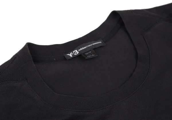 ワイスリーY-3 コットンバックプリントビックシルエットサイドスリットTシャツ 黒XS K-101112_012