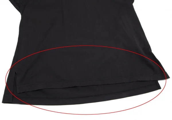 ワイスリーY-3 コットンバックプリントビックシルエットサイドスリットTシャツ 黒XS K-101112_015