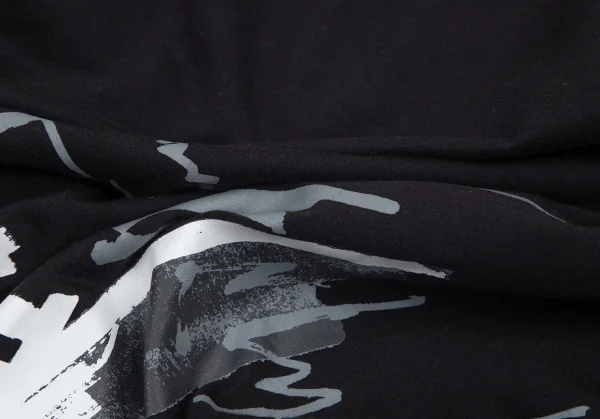 ワイスリーY-3 コットンバックプリントビックシルエットサイドスリットTシャツ 黒XS K-101112_018