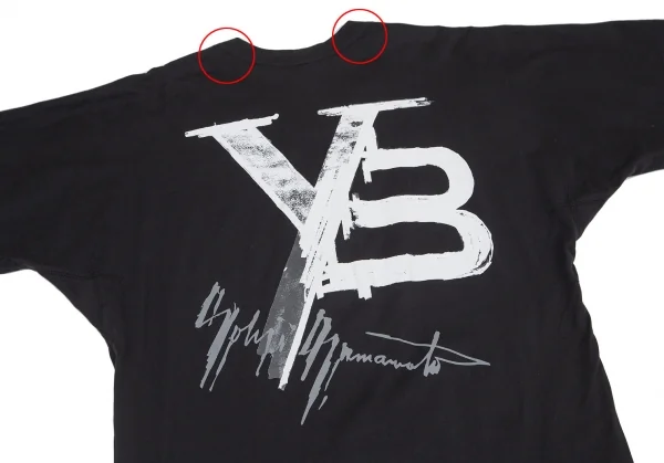 ワイスリーY-3 コットンバックプリントビックシルエットサイドスリットTシャツ 黒XS K-101112_002