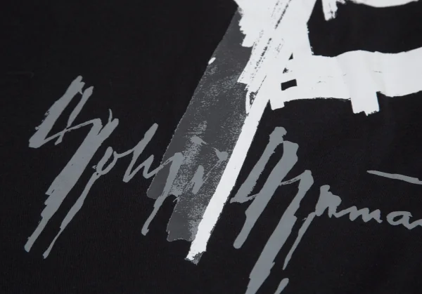 ワイスリーY-3 コットンバックプリントビックシルエットサイドスリットTシャツ 黒XS K-101112_005