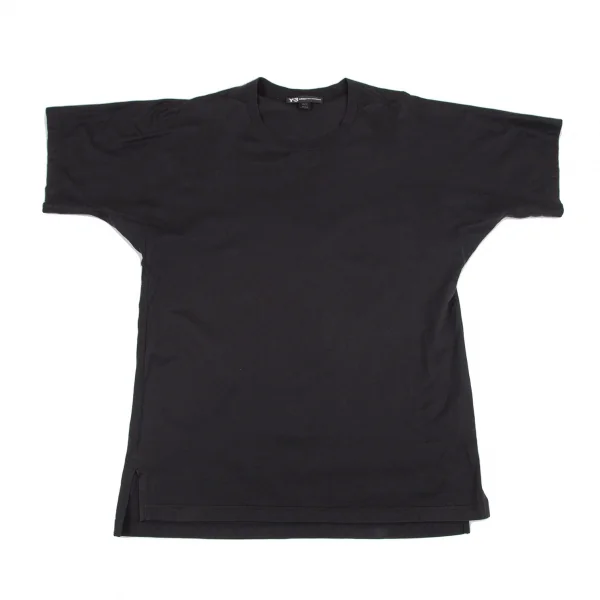 ワイスリーY-3 コットンバックプリントビックシルエットサイドスリットTシャツ 黒XS K-101112_007