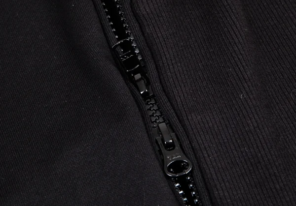 ワイスリーY-3 コットン袖3ラインリブ切替ダブルジップパーカー 黒S K-101113_013