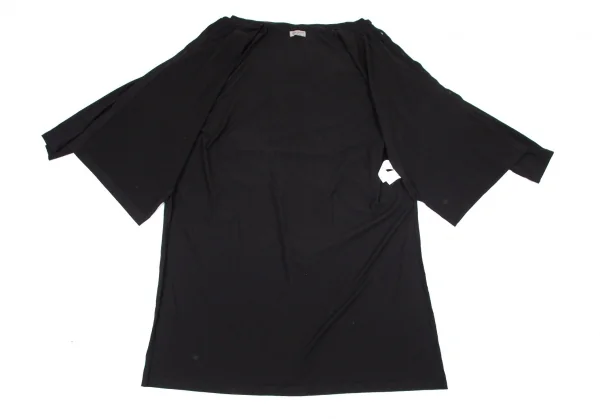 ヨウジヤマモト プールオムYohji Yamamoto POUR HOMME バックカウスカルプリントスタンドカラー天竺バックロングシャツ 黒3 K-101115_012