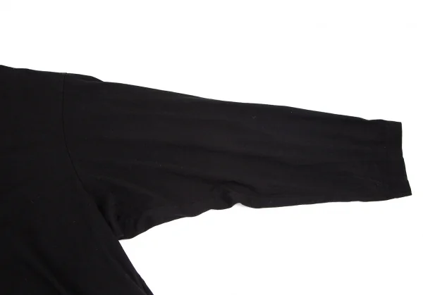 ヨウジヤマモト プールオムYohji Yamamoto POUR HOMME バックカウスカルプリントスタンドカラー天竺バックロングシャツ 黒3 K-101115_008