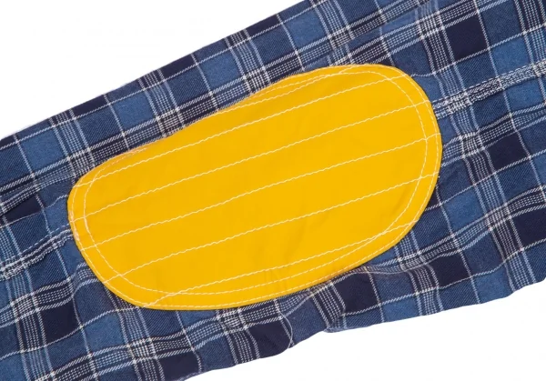 ジュンヤワタナベマン コムデギャルソンJUNYA WATANABE MAN COMME des GARCONS ヨーク異素材切替エルボーパッチチェックシャツ 青黄他L K-101124_014