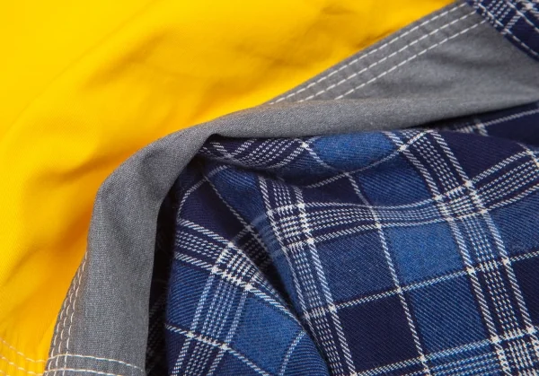 ジュンヤワタナベマン コムデギャルソンJUNYA WATANABE MAN COMME des GARCONS ヨーク異素材切替エルボーパッチチェックシャツ 青黄他L K-101124_015