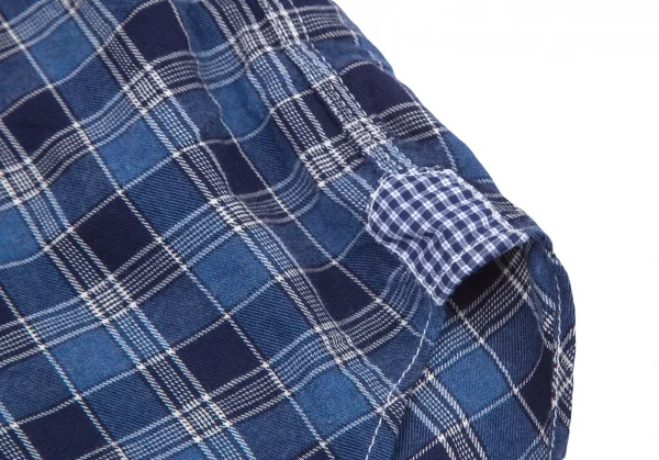 ジュンヤワタナベマン コムデギャルソンJUNYA WATANABE MAN COMME des GARCONS ヨーク異素材切替エルボーパッチチェックシャツ 青黄他L K-101124_008