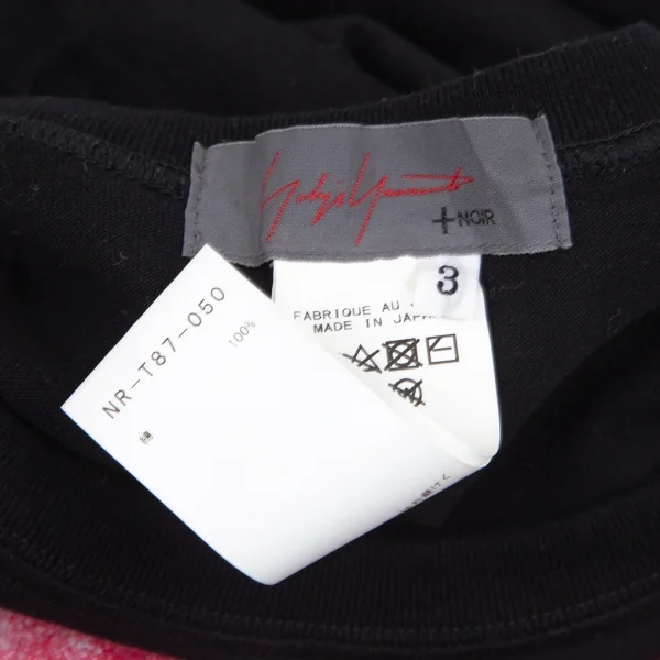 ヨウジヤマモト ノアールYohji Yamamoto NOIR 内田すずめ 薔薇と蜂プリントTシャツ 黒3 K-101135_013