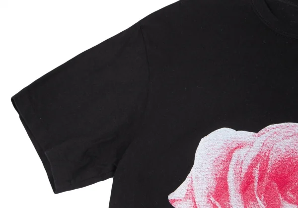 ヨウジヤマモト ノアールYohji Yamamoto NOIR 内田すずめ 薔薇と蜂プリントTシャツ 黒3 K-101135_004
