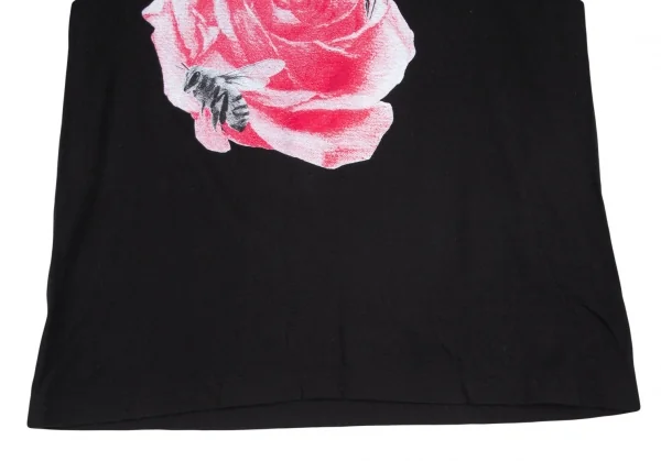ヨウジヤマモト ノアールYohji Yamamoto NOIR 内田すずめ 薔薇と蜂プリントTシャツ 黒3 K-101135_007