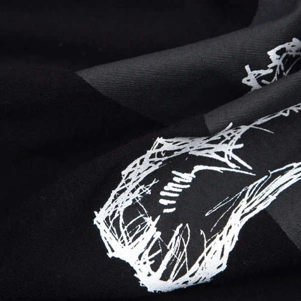 ヨウジヤマモト ノアールYohji Yamamoto NOIR 朝倉優佳 ブルドッグプリントTシャツ 黒3 K-101137_011