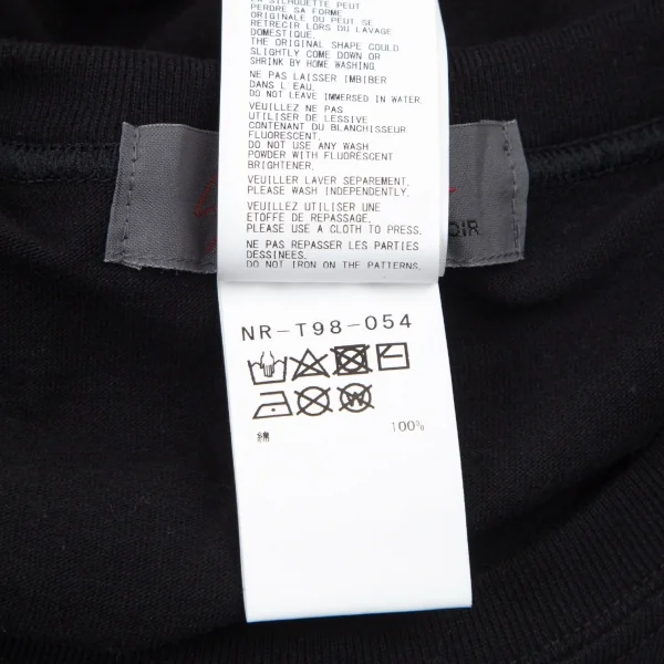 ヨウジヤマモト ノアールYohji Yamamoto NOIR 朝倉優佳 ブルドッグプリントTシャツ 黒3 K-101137_012