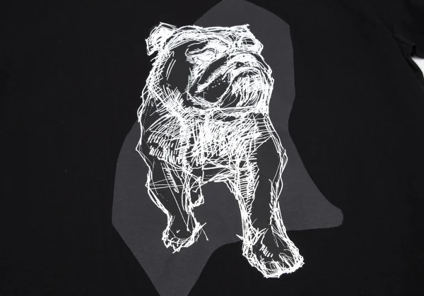 ヨウジヤマモト ノアールYohji Yamamoto NOIR 朝倉優佳 ブルドッグプリントTシャツ 黒3 K-101137_006