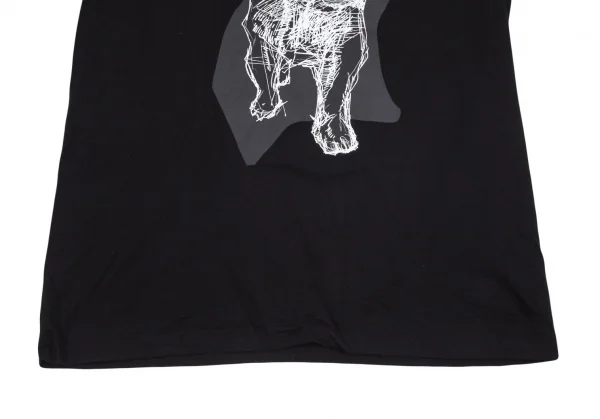 ヨウジヤマモト ノアールYohji Yamamoto NOIR 朝倉優佳 ブルドッグプリントTシャツ 黒3 K-101137_008