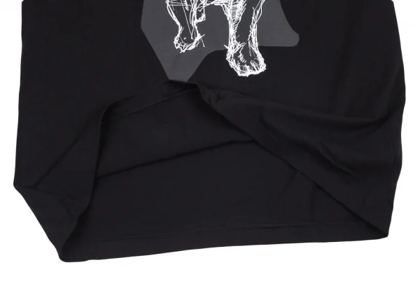 ヨウジヤマモト ノアールYohji Yamamoto NOIR 朝倉優佳 ブルドッグプリントTシャツ 黒3 K-101137_009