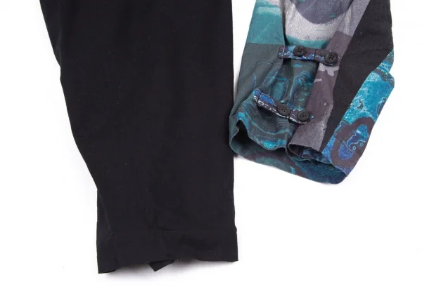 ブラックスキャンダル ヨウジヤマモトBLACK Scandal Yohji Yamamoto 内田すずめ マドンナ柄プリント切替パンツ 黒2 K-101148_011