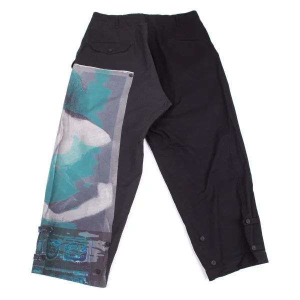 ブラックスキャンダル ヨウジヤマモトBLACK Scandal Yohji Yamamoto 内田すずめ マドンナ柄プリント切替パンツ 黒2 K-101148_013