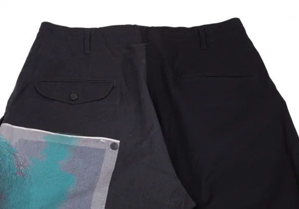 ブラックスキャンダル ヨウジヤマモトBLACK Scandal Yohji Yamamoto 内田すずめ マドンナ柄プリント切替パンツ 黒2 K-101148_014