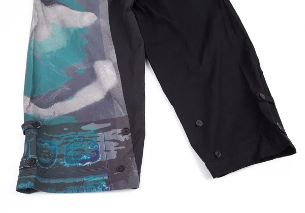 ブラックスキャンダル ヨウジヤマモトBLACK Scandal Yohji Yamamoto 内田すずめ マドンナ柄プリント切替パンツ 黒2 K-101148_016