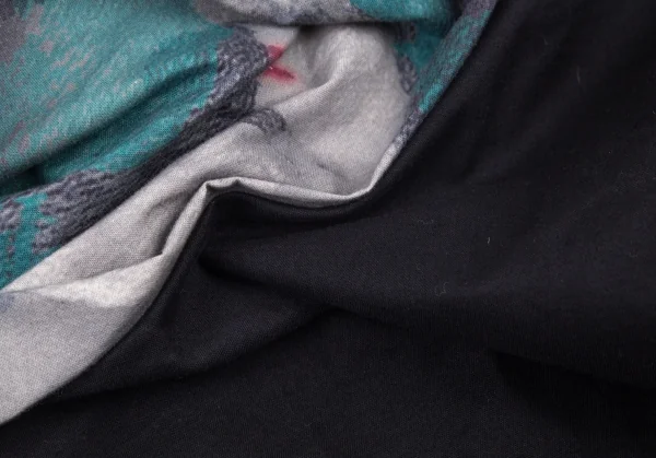 ブラックスキャンダル ヨウジヤマモトBLACK Scandal Yohji Yamamoto 内田すずめ マドンナ柄プリント切替パンツ 黒2 K-101148_017