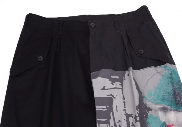 ブラックスキャンダル ヨウジヤマモトBLACK Scandal Yohji Yamamoto 内田すずめ マドンナ柄プリント切替パンツ 黒2 K-101148_002
