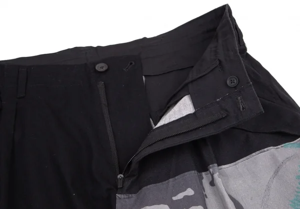 ブラックスキャンダル ヨウジヤマモトBLACK Scandal Yohji Yamamoto 内田すずめ マドンナ柄プリント切替パンツ 黒2 K-101148_004