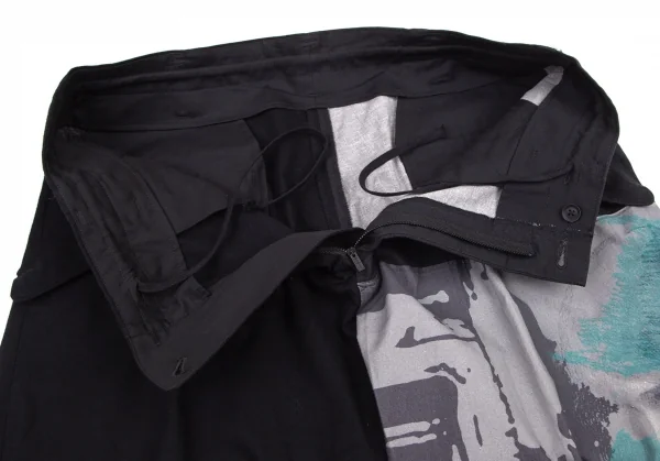 ブラックスキャンダル ヨウジヤマモトBLACK Scandal Yohji Yamamoto 内田すずめ マドンナ柄プリント切替パンツ 黒2 K-101148_005