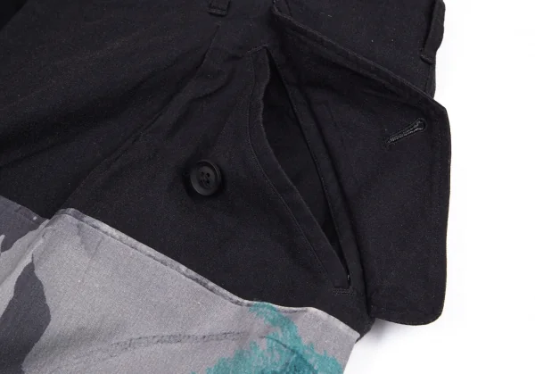 ブラックスキャンダル ヨウジヤマモトBLACK Scandal Yohji Yamamoto 内田すずめ マドンナ柄プリント切替パンツ 黒2 K-101148_006