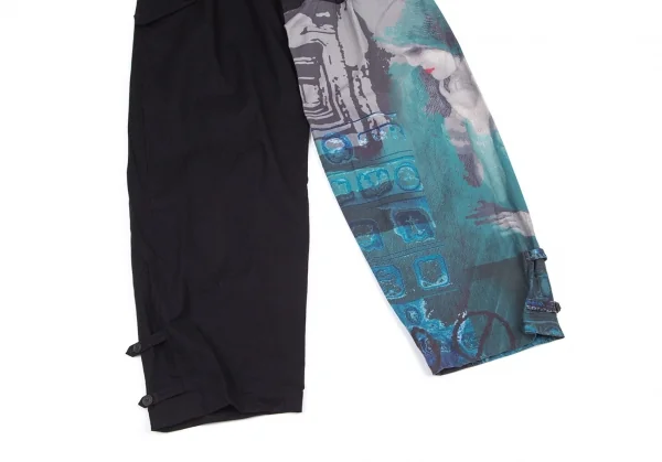 ブラックスキャンダル ヨウジヤマモトBLACK Scandal Yohji Yamamoto 内田すずめ マドンナ柄プリント切替パンツ 黒2 K-101148_007