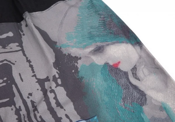 ブラックスキャンダル ヨウジヤマモトBLACK Scandal Yohji Yamamoto 内田すずめ マドンナ柄プリント切替パンツ 黒2 K-101148_008