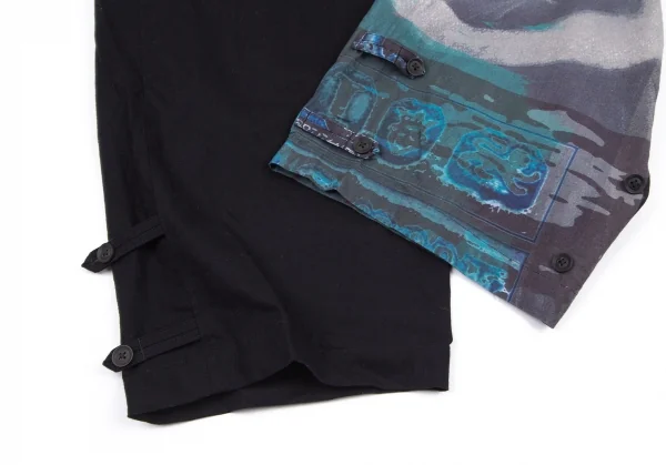 ブラックスキャンダル ヨウジヤマモトBLACK Scandal Yohji Yamamoto 内田すずめ マドンナ柄プリント切替パンツ 黒2 K-101148_009