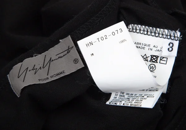 ヨウジヤマモト プールオムYohji Yamamoto POUR HOMME コットンカルティマ天竺クルーネックTシャツ 黒3 K-101152_010