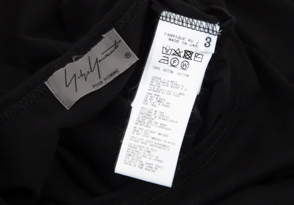 ヨウジヤマモト プールオムYohji Yamamoto POUR HOMME コットンカルティマ天竺クルーネックTシャツ 黒3 K-101152_009