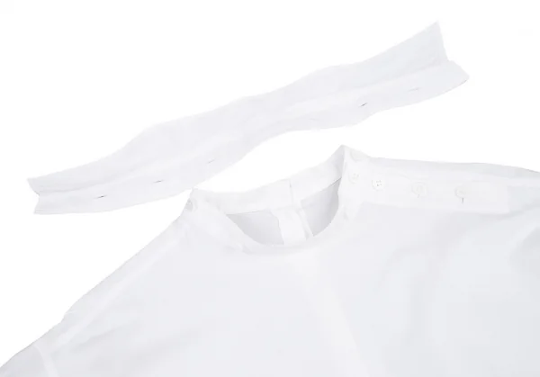 ヨウジヤマモト プールオムYohji Yamamoto POUR HOMME 内田すずめ 百貨店限定ダブルフェイスステッチ刺繍カッティングデザインシャツ 白3 K-101155_005