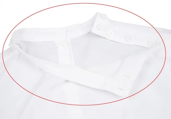 ヨウジヤマモト プールオムYohji Yamamoto POUR HOMME 内田すずめ 百貨店限定ダブルフェイスステッチ刺繍カッティングデザインシャツ 白3 K-101155_007