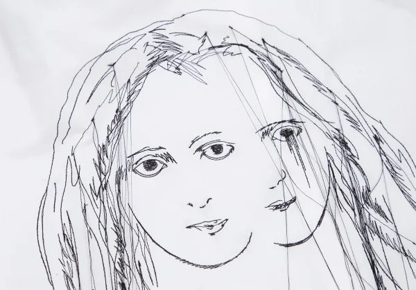 ヨウジヤマモト プールオムYohji Yamamoto POUR HOMME 内田すずめ 百貨店限定ダブルフェイスステッチ刺繍カッティングデザインシャツ 白3 K-101155_011