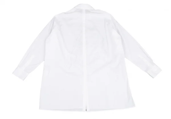 ヨウジヤマモト プールオムYohji Yamamoto POUR HOMME 内田すずめ 百貨店限定ダブルフェイスステッチ刺繍カッティングデザインシャツ 白3 K-101155_015