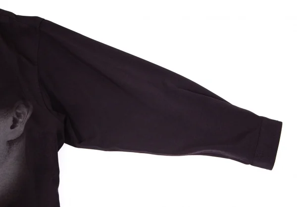 ヨウジヤマモト プールオムYohji Yamamoto POUR HOMME 内田すずめ サヨウナラバプリントロングシャツ ブリーチブラック1 K-101159_003