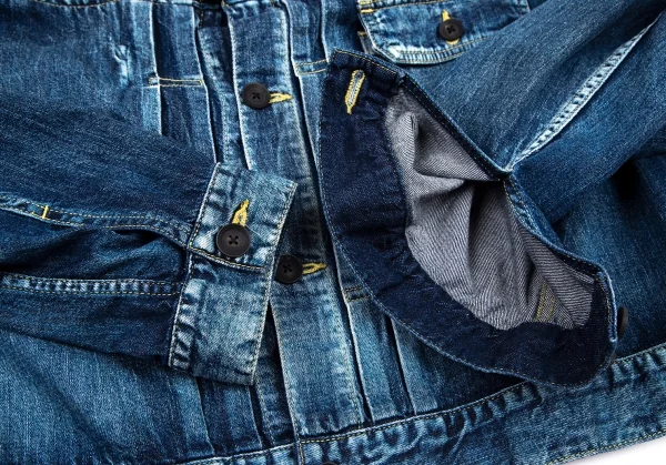 ヨウジヤマモト プールオムYohji Yamamoto POUR HOMME スポテッドホースジップスリットトラッカージャケット インディゴ3 K-101161_010