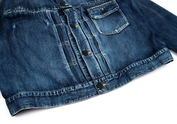 ヨウジヤマモト プールオムYohji Yamamoto POUR HOMME スポテッドホースジップスリットトラッカージャケット インディゴ3 K-101161_011