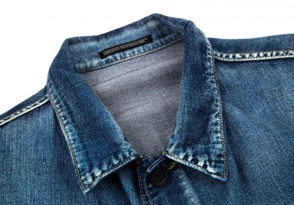 ヨウジヤマモト プールオムYohji Yamamoto POUR HOMME スポテッドホースジップスリットトラッカージャケット インディゴ3 K-101161_003