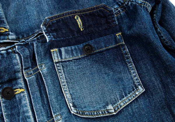 ヨウジヤマモト プールオムYohji Yamamoto POUR HOMME スポテッドホースジップスリットトラッカージャケット インディゴ3 K-101161_008