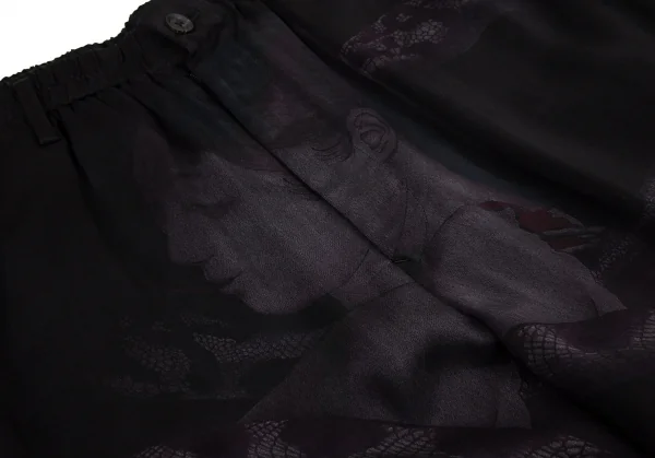 ヨウジヤマモト プールオムYohji Yamamoto POUR HOMME 内田すずめ 蛇女ギャザーハーフパンツ 黒3 K-101166_003