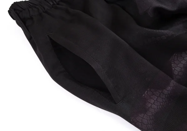 ヨウジヤマモト プールオムYohji Yamamoto POUR HOMME 内田すずめ 蛇女ギャザーハーフパンツ 黒3 K-101166_005