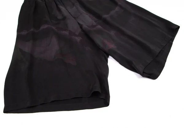 ヨウジヤマモト プールオムYohji Yamamoto POUR HOMME 内田すずめ 蛇女ギャザーハーフパンツ 黒3 K-101166_008