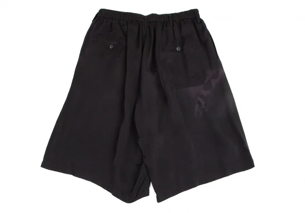 ヨウジヤマモト プールオムYohji Yamamoto POUR HOMME 内田すずめ 蛇女ギャザーハーフパンツ 黒3 K-101166_010