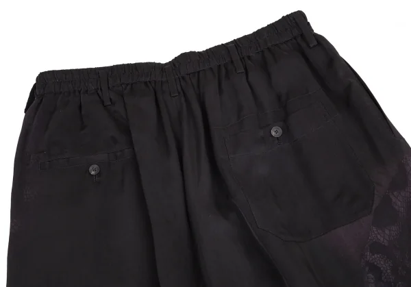 ヨウジヤマモト プールオムYohji Yamamoto POUR HOMME 内田すずめ 蛇女ギャザーハーフパンツ 黒3 K-101166_011